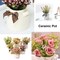6-Piece Artificial Flowers in Ceramic Pots – Faux Spring Flower Arrangements, Small Vases for Easter, Farmhouse Home, Office, and Table Centerpiece Decor